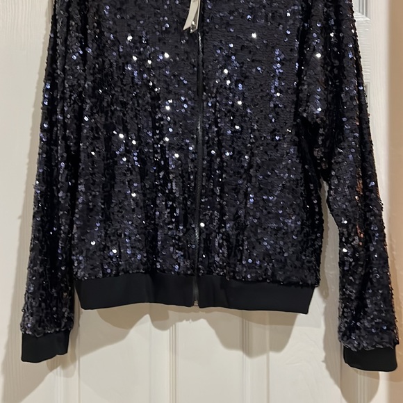 NEW Aqua for Bloomingdale’s  Sequin Bomber Jacket - Picture 2 of 5